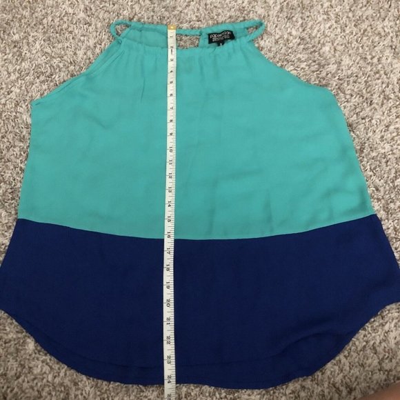 Papermoon designed exclusively for Stitch Fix Women Blue Sleeveless Blouse Small - Picture 8 of 8